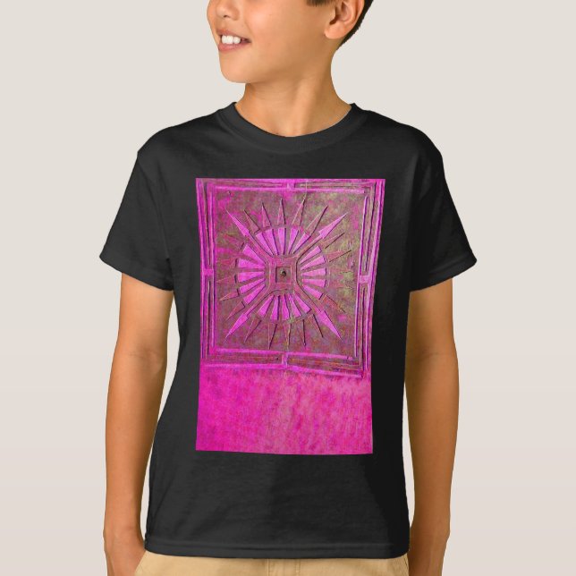 MORGENSTAR Rosa, Fuchsienschwarz, Monogramm T-Shirt (Vorderseite)