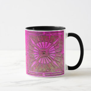 MORGENSTAR Rosa, Fuchsienschwarz, Monogramm Tasse