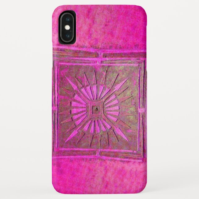MORGENSTAR , rosa, schwarz, Fuchsia Monogramm Case-Mate iPhone Hülle (Rückseite)