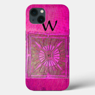 MORGENSTAR , rosa, schwarz, Fuchsia Monogramm iPhone 13 Hülle