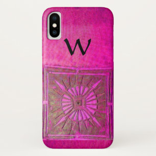 MORGENSTAR , rosa, schwarz, Fuchsia Monogramm iPhone X Hülle