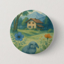 Morgenstille – Wasserfarben-Wiese mit Bagolo Button