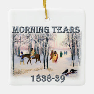 Morgentränke zeigen den Cherokee-Pfad von 1838-39 Keramikornament