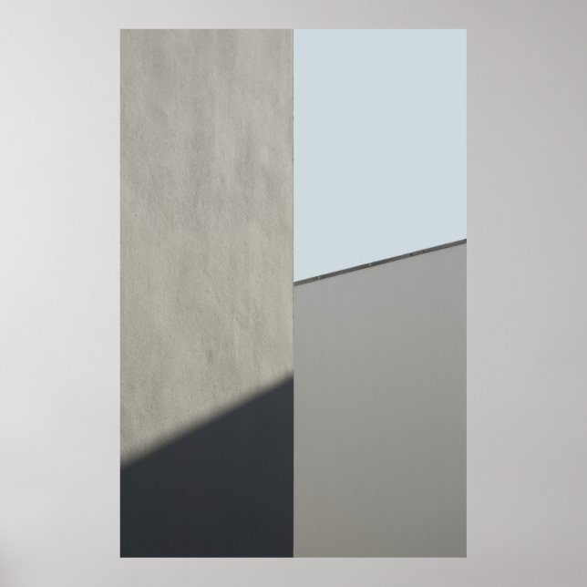 Morgenweiße Betonmauer Poster (Vorne)