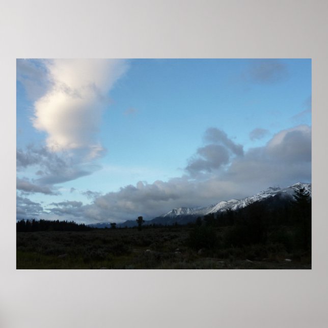 Morgenwolken im Grand Teton Nationalpark Poster (Vorne)