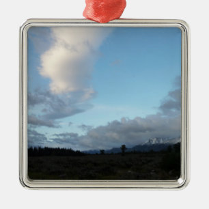 Morgenwolken im Grand Teton Nationalpark Silbernes Ornament