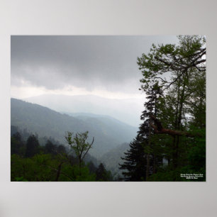 Morgenwolken über Clingmans Kuppelposter Poster