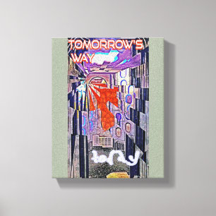 Morgige Weisen-heute Retro zukünftige Kunst Leinwanddruck