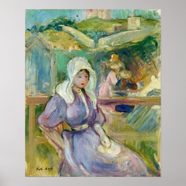 Morisot - Am Strand von Portrieux 1894 Poster (Vorne)