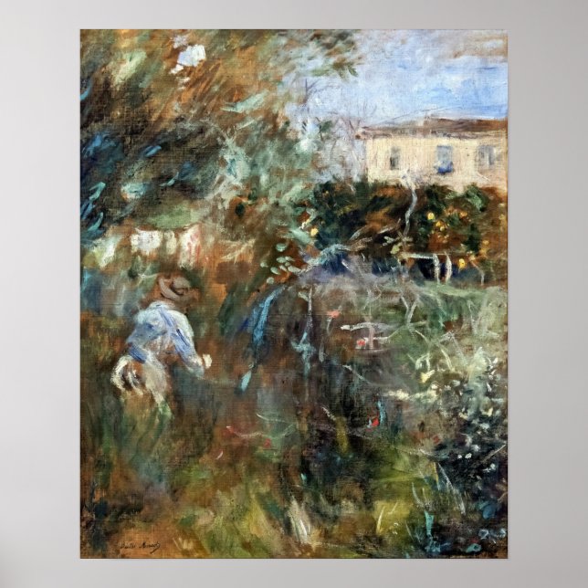 Morisot - Frau im Garten 1882 Poster (Vorne)