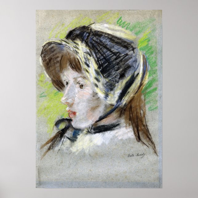 Morisot - Jeanne Pontillon in La Capeline 1884 Poster (Vorne)