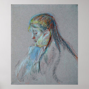 Morisot - Mädchen mit langem Haar 1890 Poster