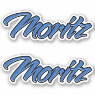 Moritz Name blue Aufkleber Sticker Stickerset