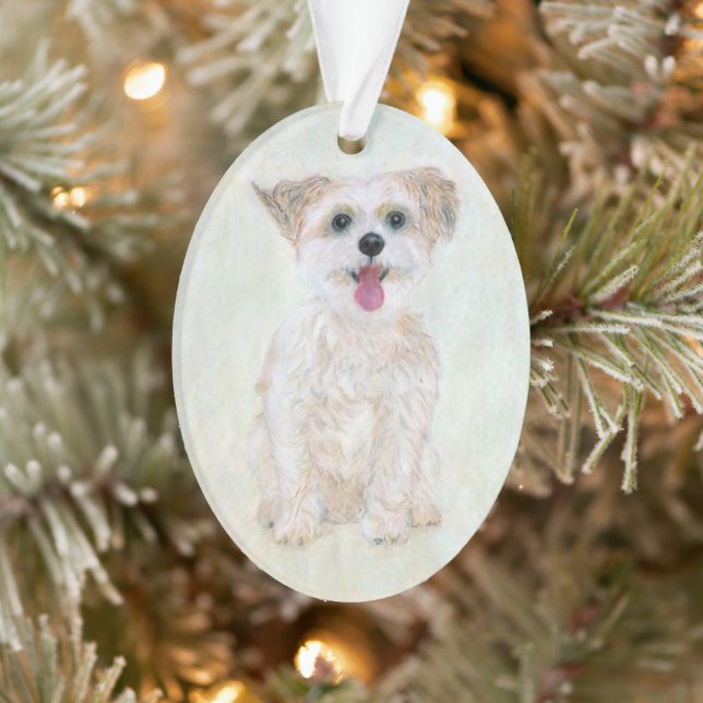 Morkie Acrylic Ornament (Baum)