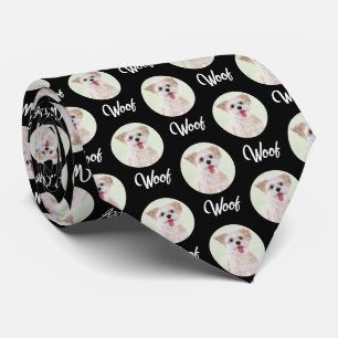 Morkie Black Tie Rund Bild Krawatte