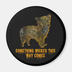 Morkie Designer Dog Silhouette Spaß Halloween Magnet