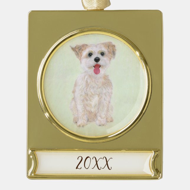 Morkie Dog Metal Ornament (Vorderseite)