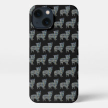 Morkie Dog Niedliche Silhouette Grid Black