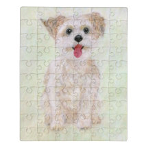 Morkie Hund Acrylpuzzle mit Tin Box