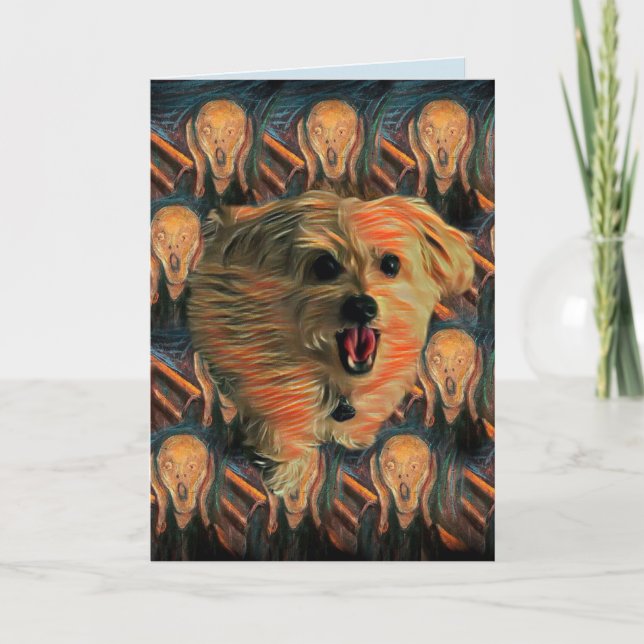 Morkie Hund Karte "der Schrei-" lustige des (Vorderseite)