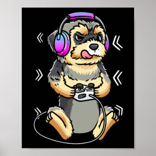 Morkie-Hund-Videospiel-Gaming-Konsole-Gamer Poster