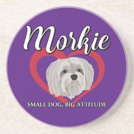 Morkie - Kleiner Hund, große Höhe - 3 Getränkeuntersetzer