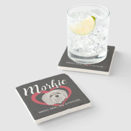 Morkie - Kleiner Hund, große Höhe - 3 Steinuntersetzer