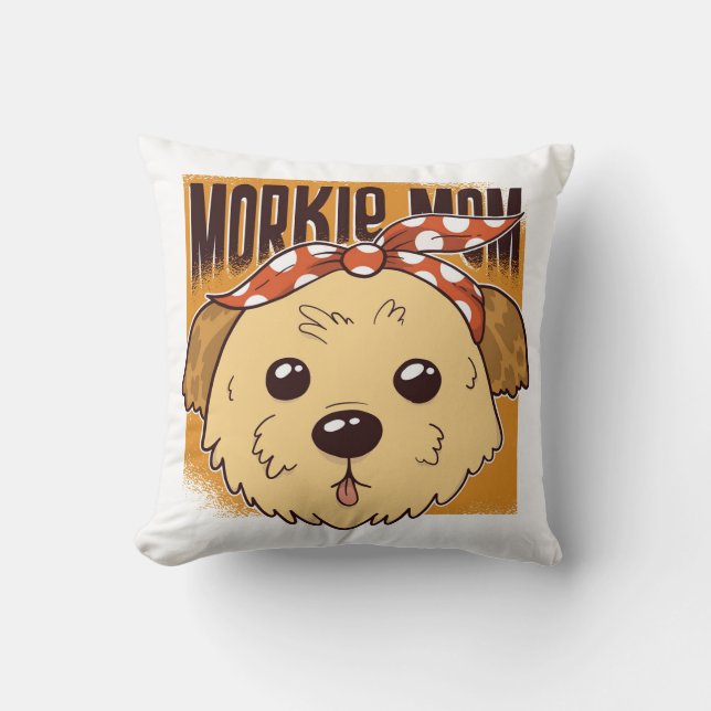 Morkie Mom Design Kissen (Vorderseite)