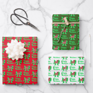 Morkie Niedliche Weihnachtsfeier Silhouette Dog &  Geschenkpapier Set