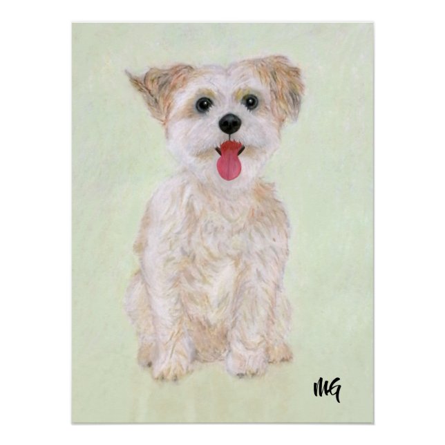 Morkie-Plakat mit Text Poster (Vorderseite)
