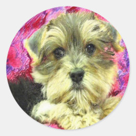 Morkie Runder Aufkleber