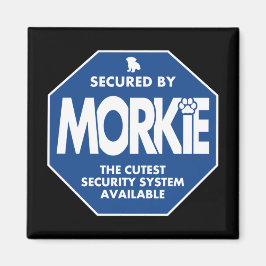 Morkie-Security-Blue Magnet