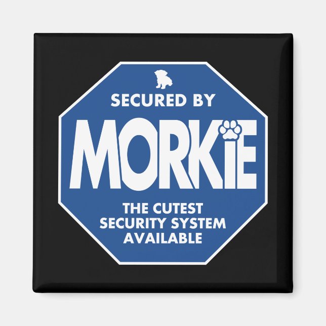 Morkie-Security-Blue Magnet (Vorne)