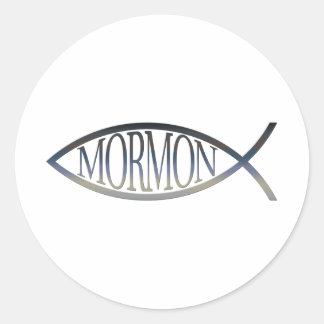 Mormon Fish Runder Aufkleber
