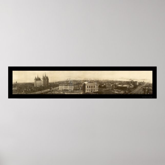 Mormon Temple Birdseye Foto 1910 Poster (Vorne)