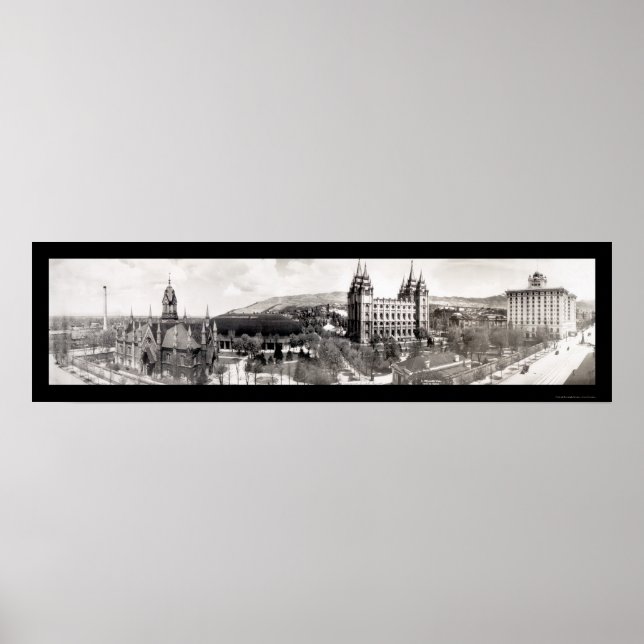 Mormon Temple Grounds Foto 1912 Poster (Vorne)