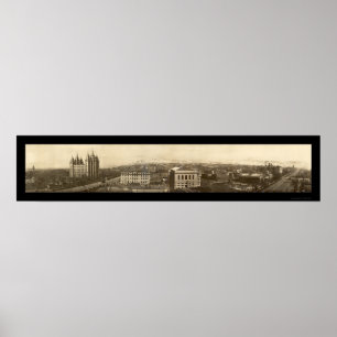 Mormonischer Tempel Birdseye Foto 1910 Poster