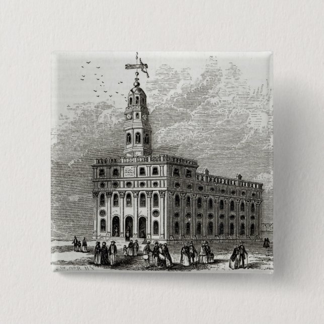 Mormonischer Tempel in Salt Lake, 1854 Button (Vorderseite)
