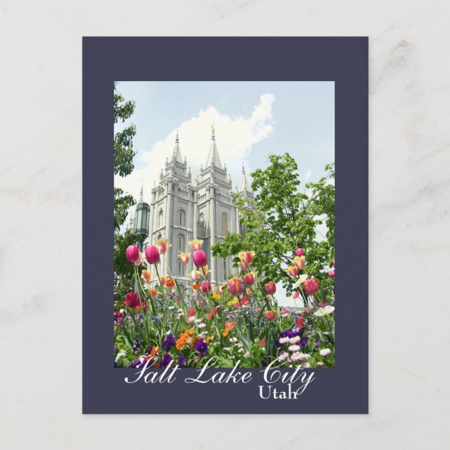 Mormonischer Tempel Salt Lake Citys, Utah Postkarte (Vorderseite)