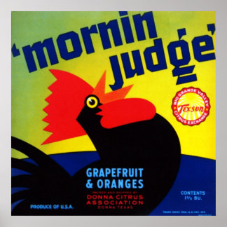 Mornin Judge Grapefruit and Orange Poster