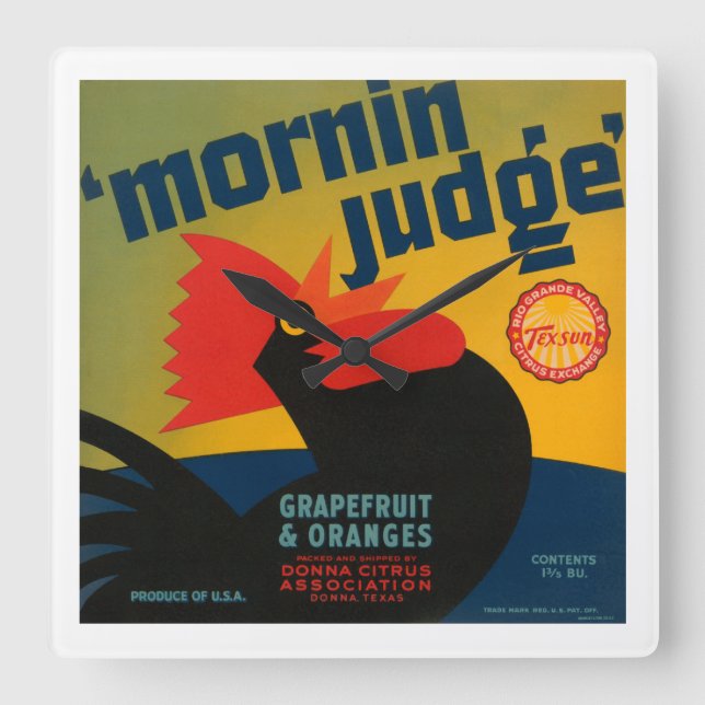 Mornin Judge Quadratische Wanduhr (Vorderseite)