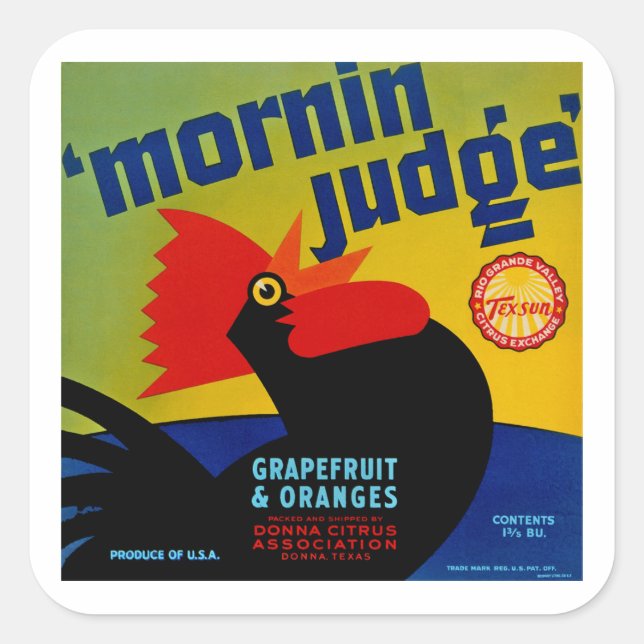 Mornin Judge Quadratischer Aufkleber (Vorderseite)
