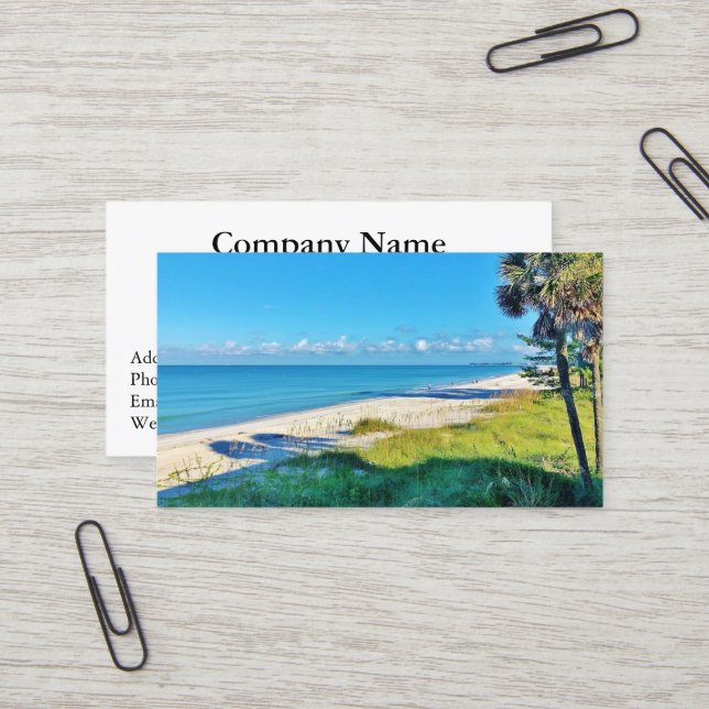 Morning Beach Business Cards Visitenkarte (Vorderseite/Rückseite Beispiel)