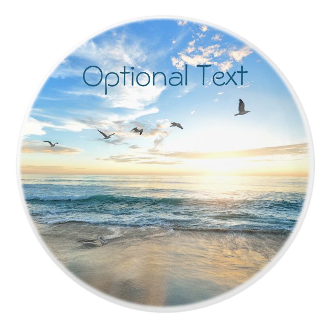 Morning Beach Seagulas Keramikknauf (Vorderseite)