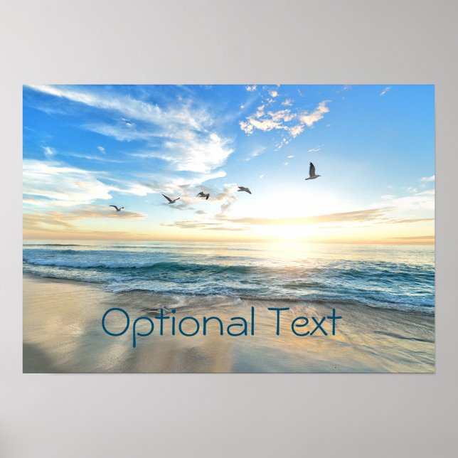 Morning Beach Seagulls Poster (Vorne)