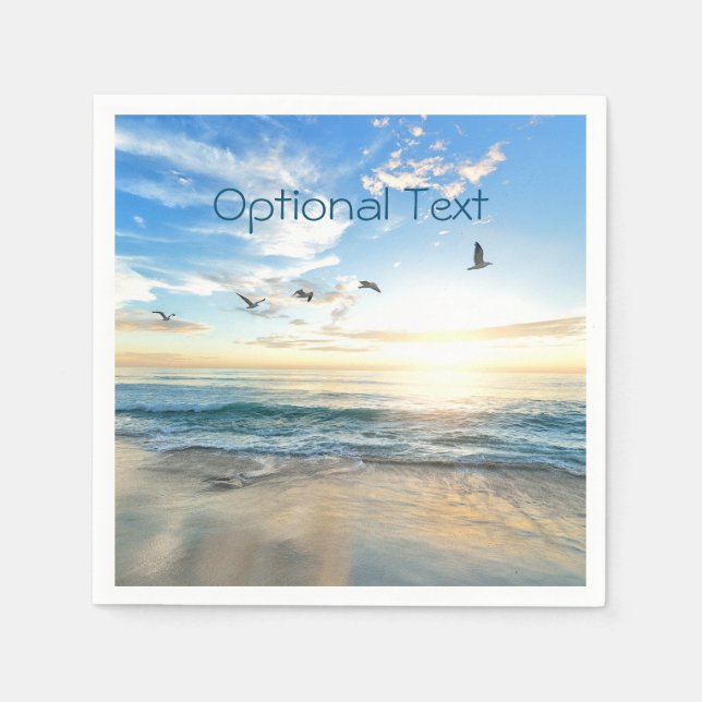 Morning Beach Seagulls Serviette (Vorderseite)