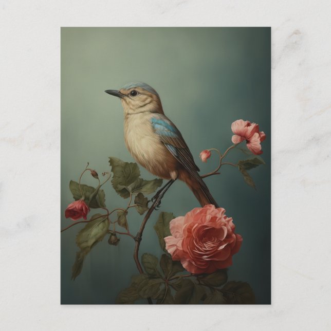 Morning Blue Bird  Postkarte (Vorderseite)