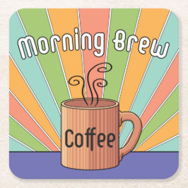 Morning Brew-Kaffee Rechteckiger Pappuntersetzer