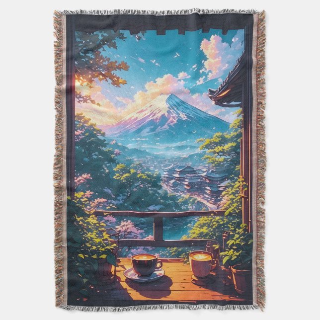 Morning Calm over Fuji Decke (Vorderseite Vertikal)