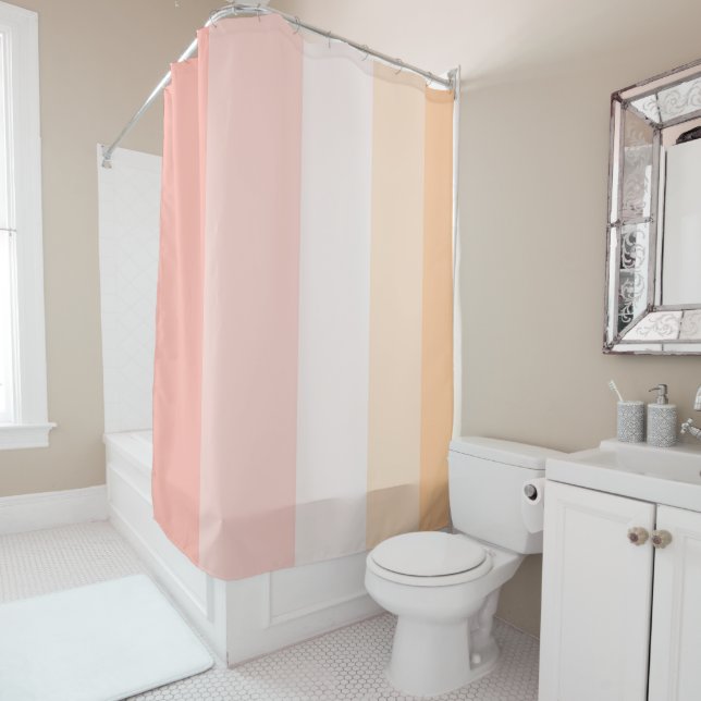Morning Deep rosa und gelbe Streifen Duschvorhang (Beispiel)